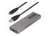 M2-USB-C-NVME-SATA - StarTech.com USB-C 10Gbps to M.2 NVMe or M.2 SATA SSD Enclosure, Tool-free M.2 PCIe/SATA NGFF SSD Enclosure, Portable Aluminum Case, USB Type-C & USB-A Host Cables, For 2230/2242/2260/2280 - Vänster vinkel