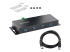 5G4AINDNP-USB-A-HUB - StarTech.com 4-Port Industrial USB 3.0 5Gbps Hub, Rugged USB Hub w/15kV Air/8kV Contact ESD and Surge Protection, DIN/Wall/Desk Mountable USB-A Hub, USB Expansion Hub with Locking Ports - Vänster vinkel