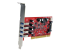 PCIUSB3S4 - StarTech.com PCI-kortadapter med 4 USB 3.0-portar och SATA/SP4-ström - Vänster vinkel