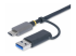 FCREADMICRO3V2 - StarTech.com USB 3.0 Multi-Media Memory Card Reader, SD/microSD/CompactFlash Card Reader, Portable USB 5Gbps Card Adapter, External USB-C Card Reader with Attached USB-A Adapter - Närbild