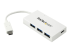 HB30C3A1CFBW - StarTech.com 4 Port USB C Hub with 1x USB-C & 3x USB-A Ports (SuperSpeed 5Gbps), USB Bus Powered, Compact Portable/Laptop USB 3.0 Adapter Hub, USB 3.1 Gen 1/USB 3.2 Gen 1 Type-C Hub, White - Höger vinkel