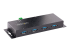 5G4AINDNP-USB-A-HUB - StarTech.com 4-Port Industrial USB 3.0 5Gbps Hub, Rugged USB Hub w/15kV Air/8kV Contact ESD and Surge Protection, DIN/Wall/Desk Mountable USB-A Hub, USB Expansion Hub with Locking Ports - Vänster vinkel